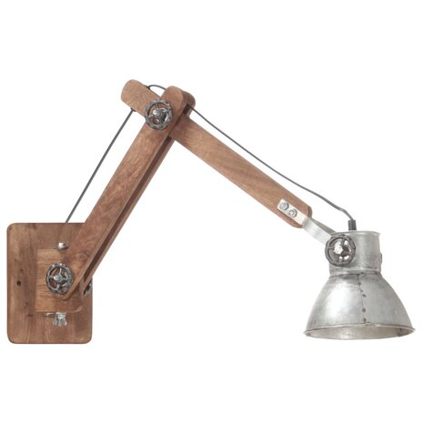 Wandlamp industrieel rond E27 zilverkleurig 2