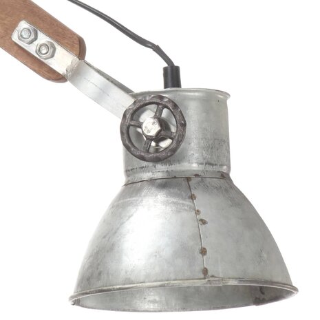 Wandlamp industrieel rond E27 zilverkleurig 6