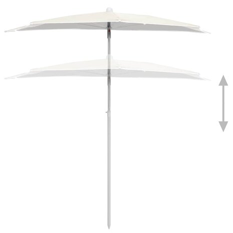 Parasol half met paal 180x90 cm zandkleurig 4