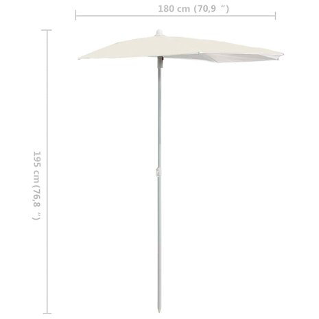 Parasol half met paal 180x90 cm zandkleurig 8