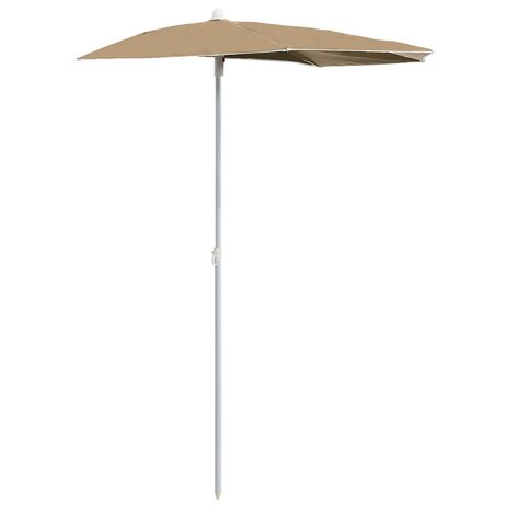 Parasol half met paal 180x90 cm taupe 2