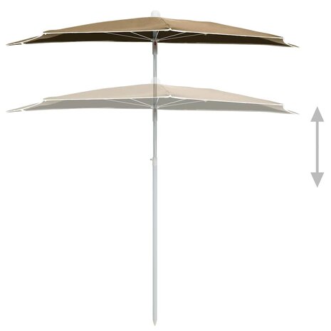 Parasol half met paal 180x90 cm taupe 4