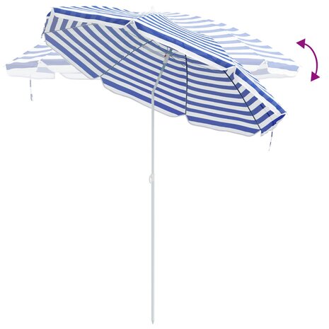 Tuinparasol 263 x 263 x 272 cm 170T polyester Blauw en Wit 6