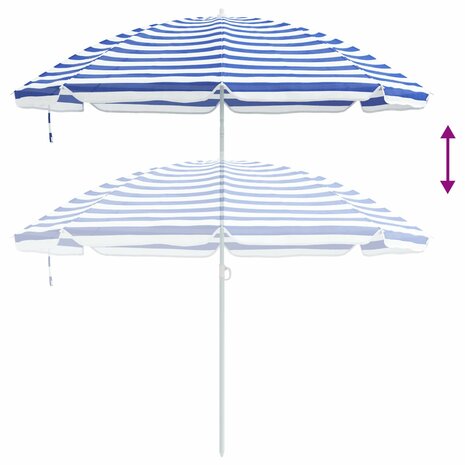 Tuinparasol 263 x 263 x 272 cm 170T polyester Blauw en Wit 7