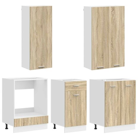 Keukenblok LYON 5 st Sonoma Eiken Bewerkt hout 3