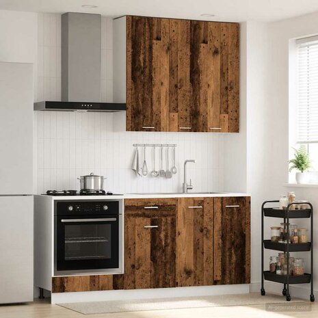 Keukenblok LYON 5 st Oud hout Bewerkt hout 1