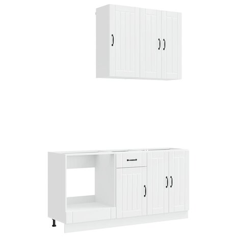 Keukenblok LUCCA 5 st Hoogglans Wit Bewerkt hout 2