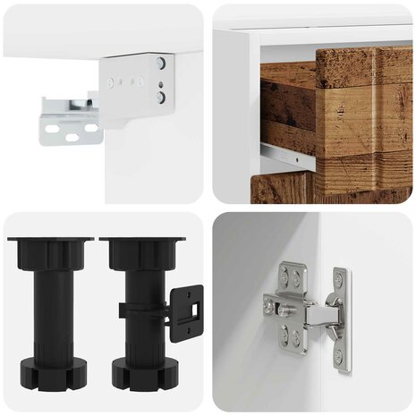 Keukenblok LUCCA 5 st Oud hout Bewerkt hout 4