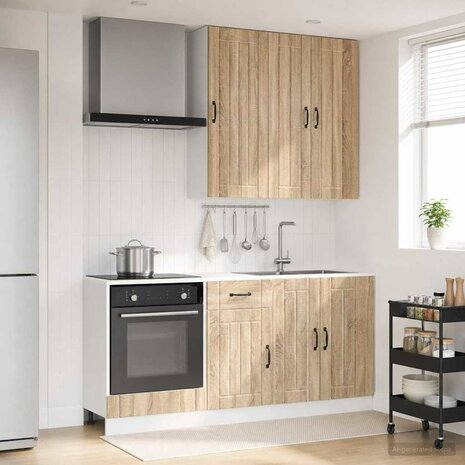 Keukenblok LUCCA 5 st Sonoma Eiken Bewerkt hout 1
