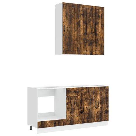 Keukenblok LUCCA 5 st Gerookt eiken Bewerkt hout 2