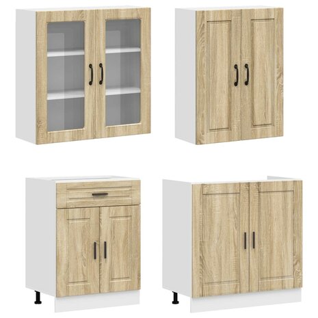 Keukenblok PORTO 4 st Sonoma Eiken Bewerkt hout 3