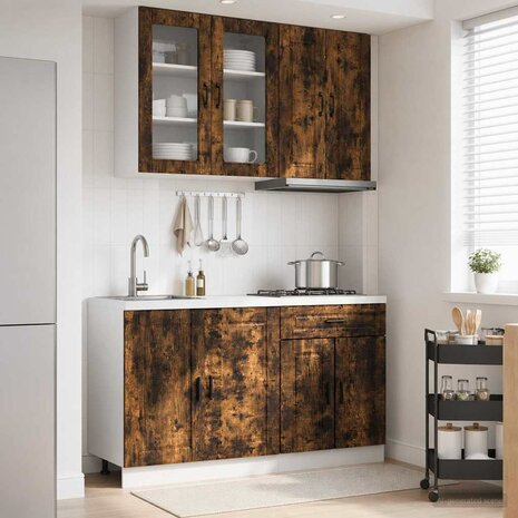 Keukenblok PORTO 4 st Gerookt eiken Bewerkt hout 1