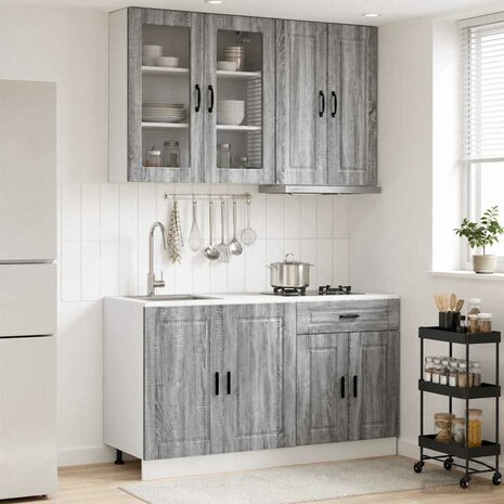Keukenblok PORTO 4 st Grijs Sonoma Bewerkt hout 1