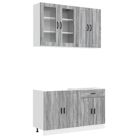 Keukenblok PORTO 4 st Grijs Sonoma Bewerkt hout 2