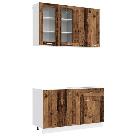 Keukenblok LYON 4 st Oud hout Bewerkt hout 2