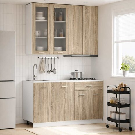 Keukenblok LYON 4 st Sonoma Eiken Bewerkt hout 1