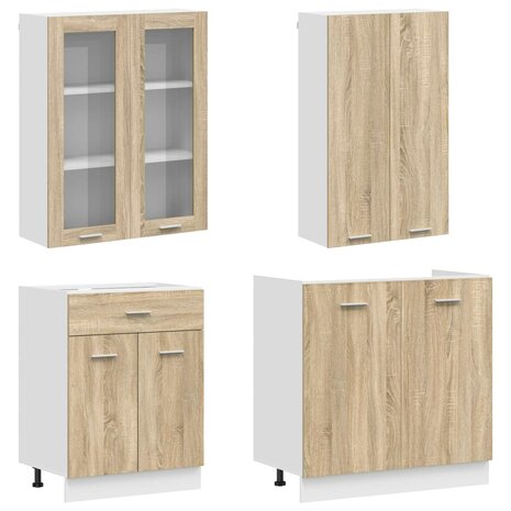 Keukenblok LYON 4 st Sonoma Eiken Bewerkt hout 3