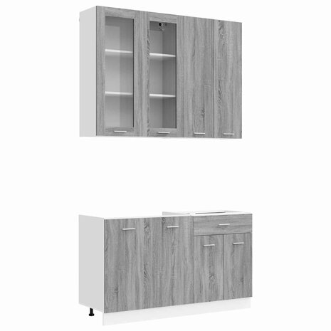 Keukenblok LYON 4 st Grijs Sonoma Bewerkt hout 2