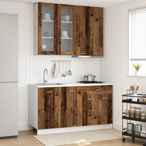 Keukenblok LYON 4 st Oud hout Bewerkt hout 1