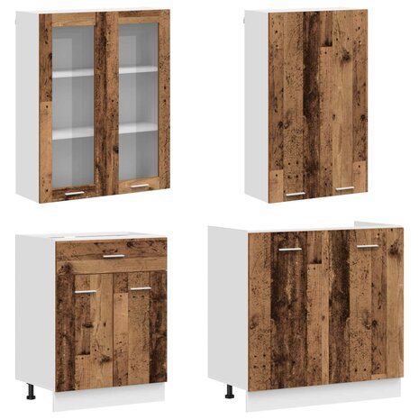 Keukenblok LYON 4 st Oud hout Bewerkt hout 3