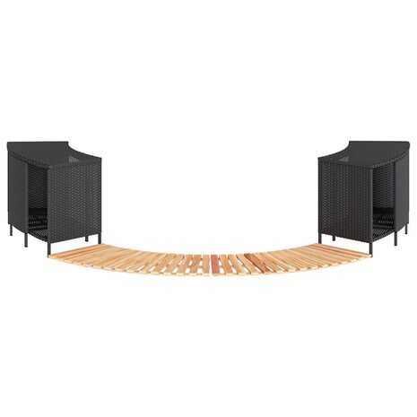 Hottub-ombouw poly rattan en massief acaciahout zwart 1