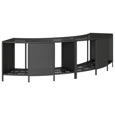 Hottub-ombouw poly rattan en massief acaciahout zwart 4