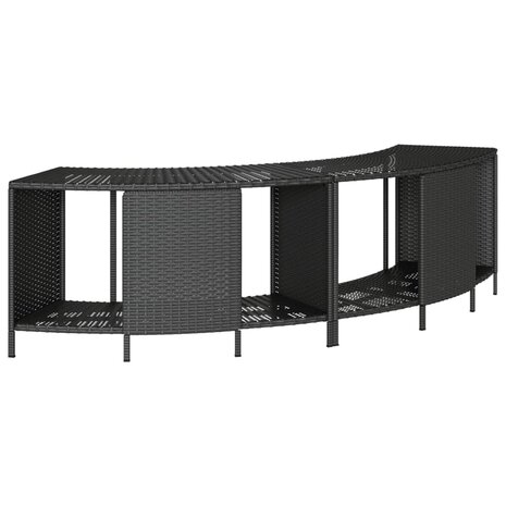 Hottub-ombouw poly rattan en massief acaciahout zwart 4