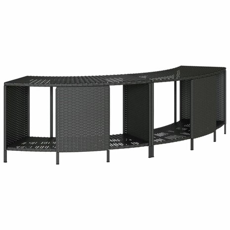 Hottub-ombouw poly rattan en massief acaciahout zwart 4