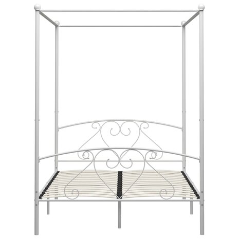 Hemelbedframe metaal wit 140x200 cm  3
