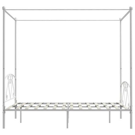 Hemelbedframe metaal wit 140x200 cm  4