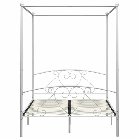 Hemelbedframe metaal wit 160x200 cm  3