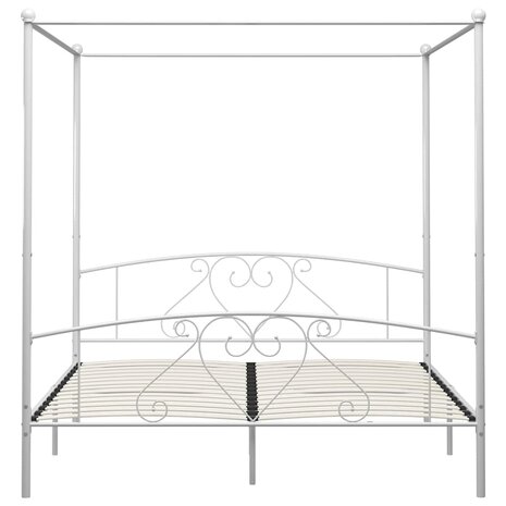 Hemelbedframe metaal wit 200x200 cm  3