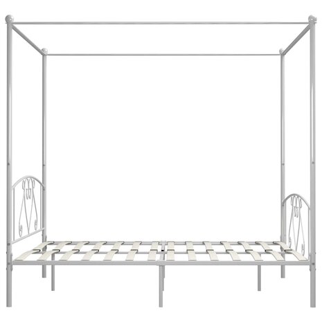 Hemelbedframe metaal wit 200x200 cm  4