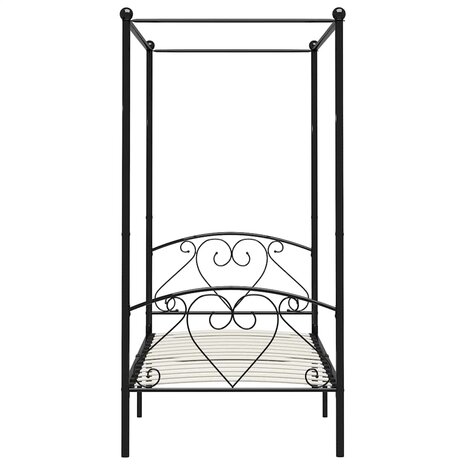 Hemelbedframe metaal zwart 90x200 cm  3