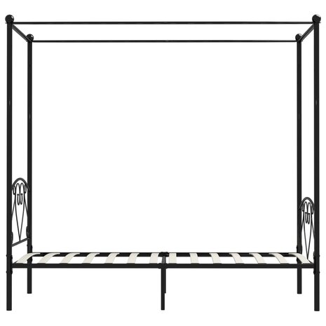 Hemelbedframe metaal zwart 90x200 cm  4