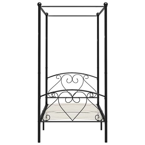 Hemelbedframe metaal zwart 100x200 cm  3