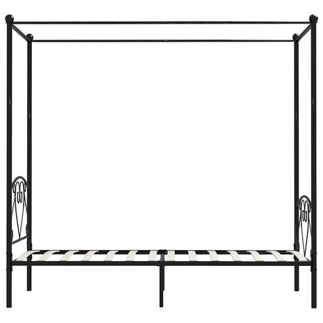 Hemelbedframe metaal zwart 100x200 cm  4