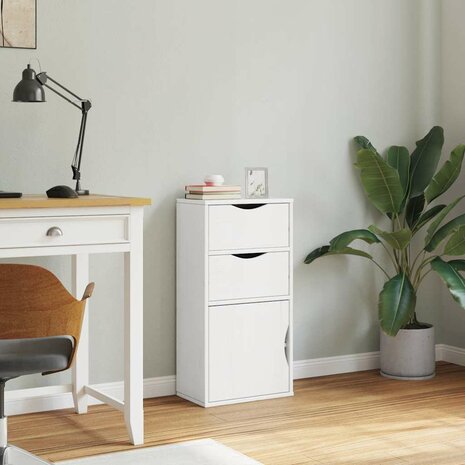 Bijzetkast met lades ODDA wit 40x24x79 cm massief grenenhout 4