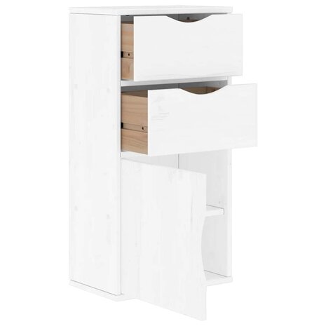 Bijzetkast met lades ODDA wit 40x24x79 cm massief grenenhout 5