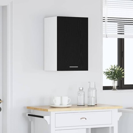 Hangkast zwart eikenkleurig 40x31x60 cm bewerkt hout 3