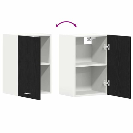 Hangkast zwart eikenkleurig 40x31x60 cm bewerkt hout 9