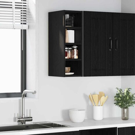 Hangkast Zwart eiken 20 x 29,5 x 60 cm Bewerkt hout 1
