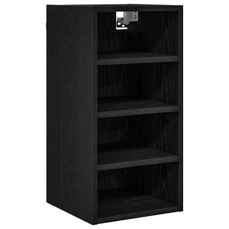 Hangkast Zwart eiken 30 x 29,5 x 60 cm Bewerkt hout 2
