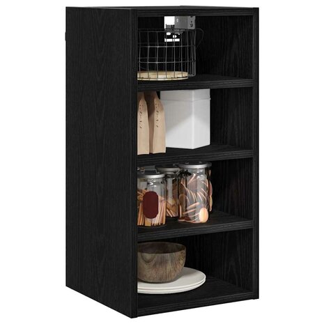 Hangkast Zwart eiken 30 x 29,5 x 60 cm Bewerkt hout 3