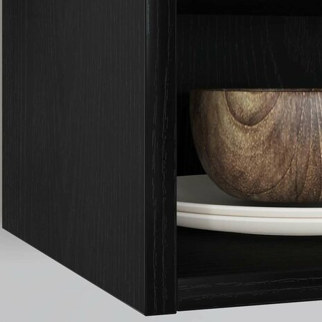 Hangkast Zwart eiken 30 x 29,5 x 60 cm Bewerkt hout 4