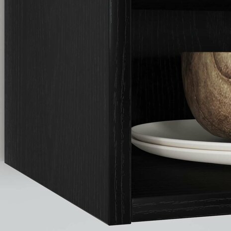 Hangkast Zwart eiken 40 x 29,5 x 60 cm Bewerkt hout 4
