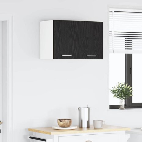Hangkast Zwarte Eik en Wit 30 x 31 x 40 cm Bewerkt hout 4