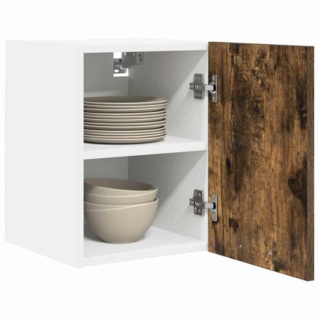Hangkast Gerookte Eik en Wit 30 x 31 x 40 cm Bewerkt hout 3