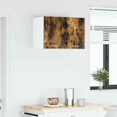 Hangkast Gerookte Eik en Wit 30 x 31 x 40 cm Bewerkt hout 4