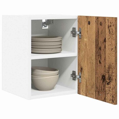 Hangkast Oude Hout en Wit 30 x 31 x 40 cm Bewerkt hout 3